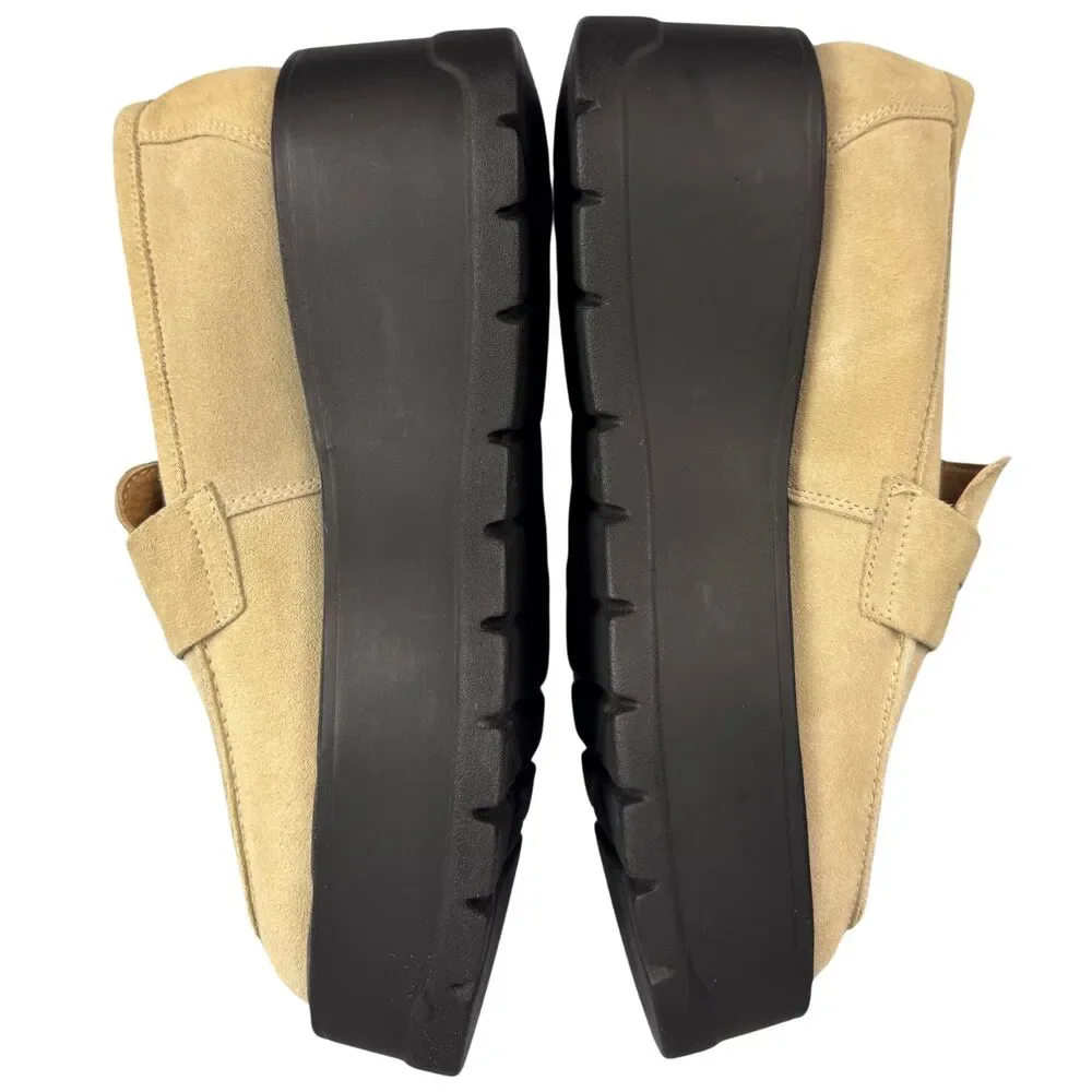 NEW Free People Women’s Loafer Nico Platform Cappuccino Suede‎ 39/8.5 Chunky Y2K